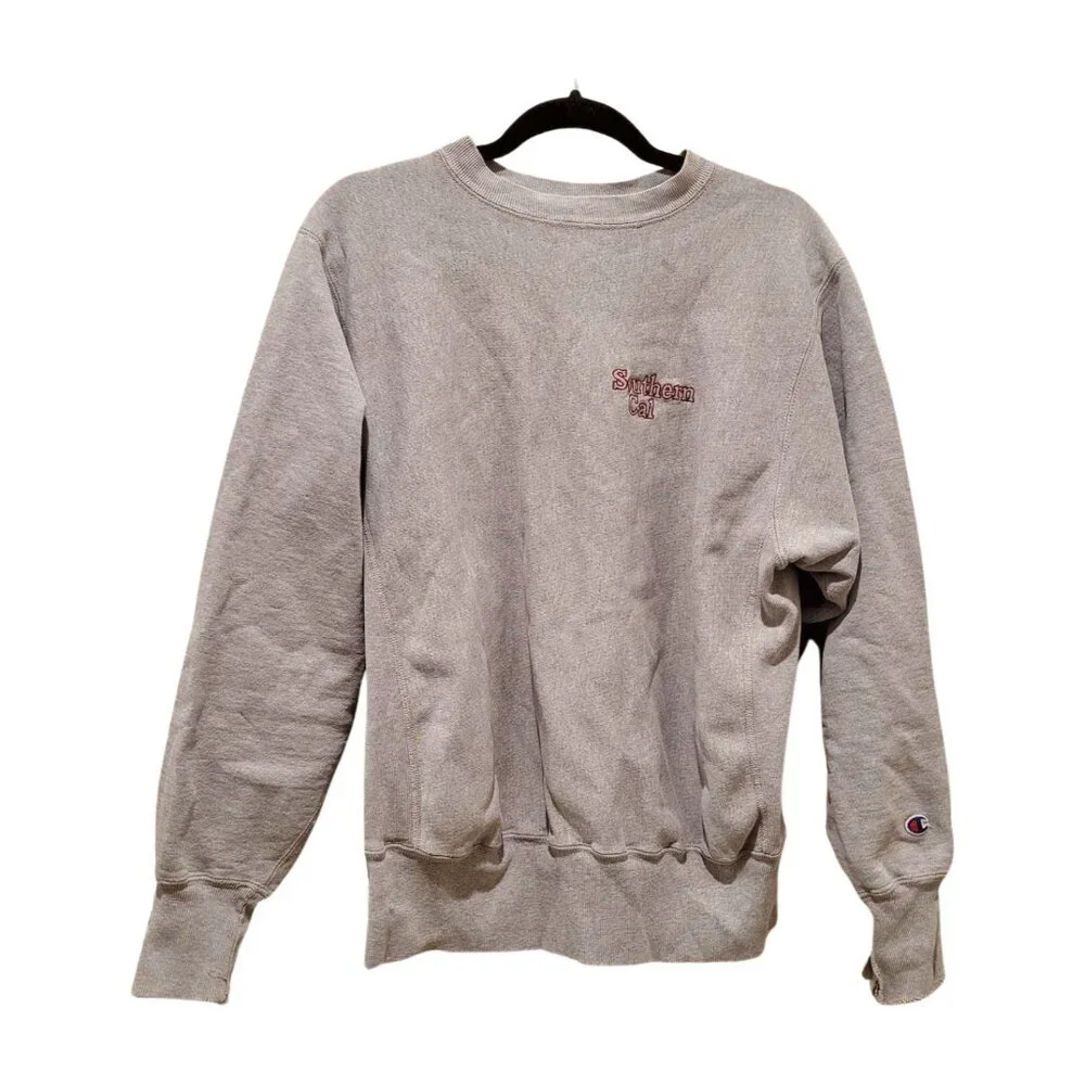 Champion Reverse Weave Large Heather Gray Sweatshirt Southern Cal Embroidered L - Picture 2 of 11